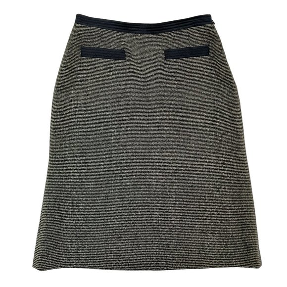 Max Mara Heathered Knit Pencil Skirt Womens 8 Gray Black Wool Blend Knee Length - Picture 1 of 12